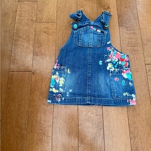 Gymboree Blue Denim Paint-Splash Overall Dress